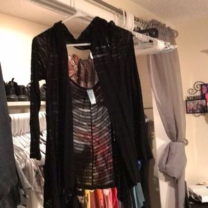 Black sheer sweater light cover up